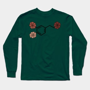 Floral Dopamine Molecule Long Sleeve T-Shirt